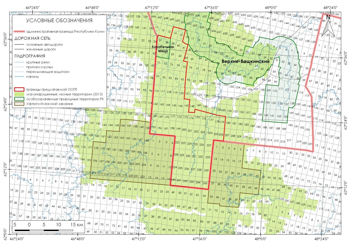 Квартальная карта лесов коми
